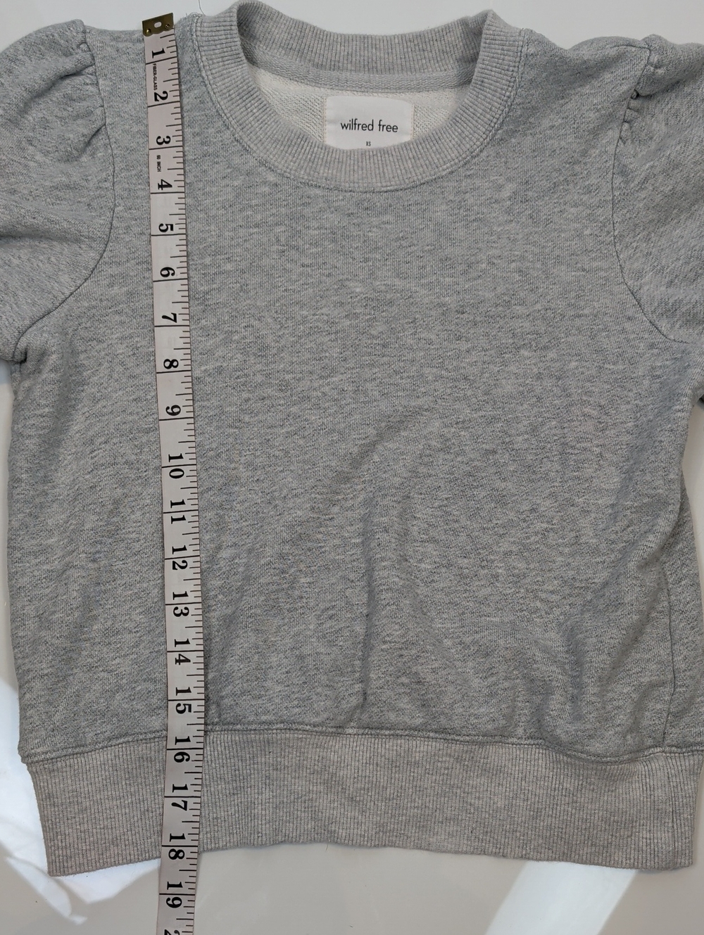 Aritzia Wilfred Free Janine Puff Sleeve Sweatshirt Gray Size XS - Picture 11 of 13